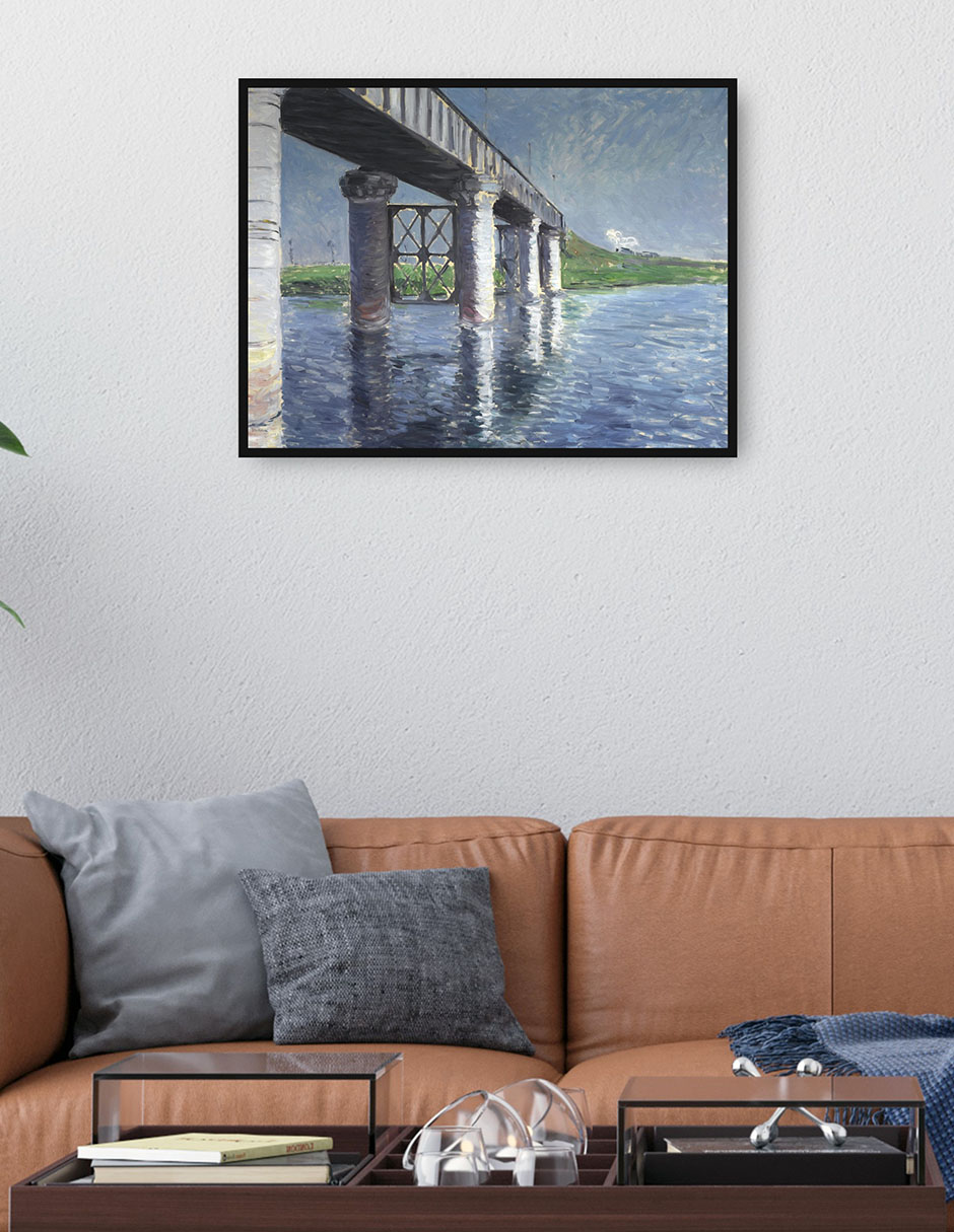 Cuadro decorativo El Sena y el puente del ferrocarril en Argenteuil (La Seine et le pont du chemin de fer dArgenteuil) técnica mixta Puentes 3