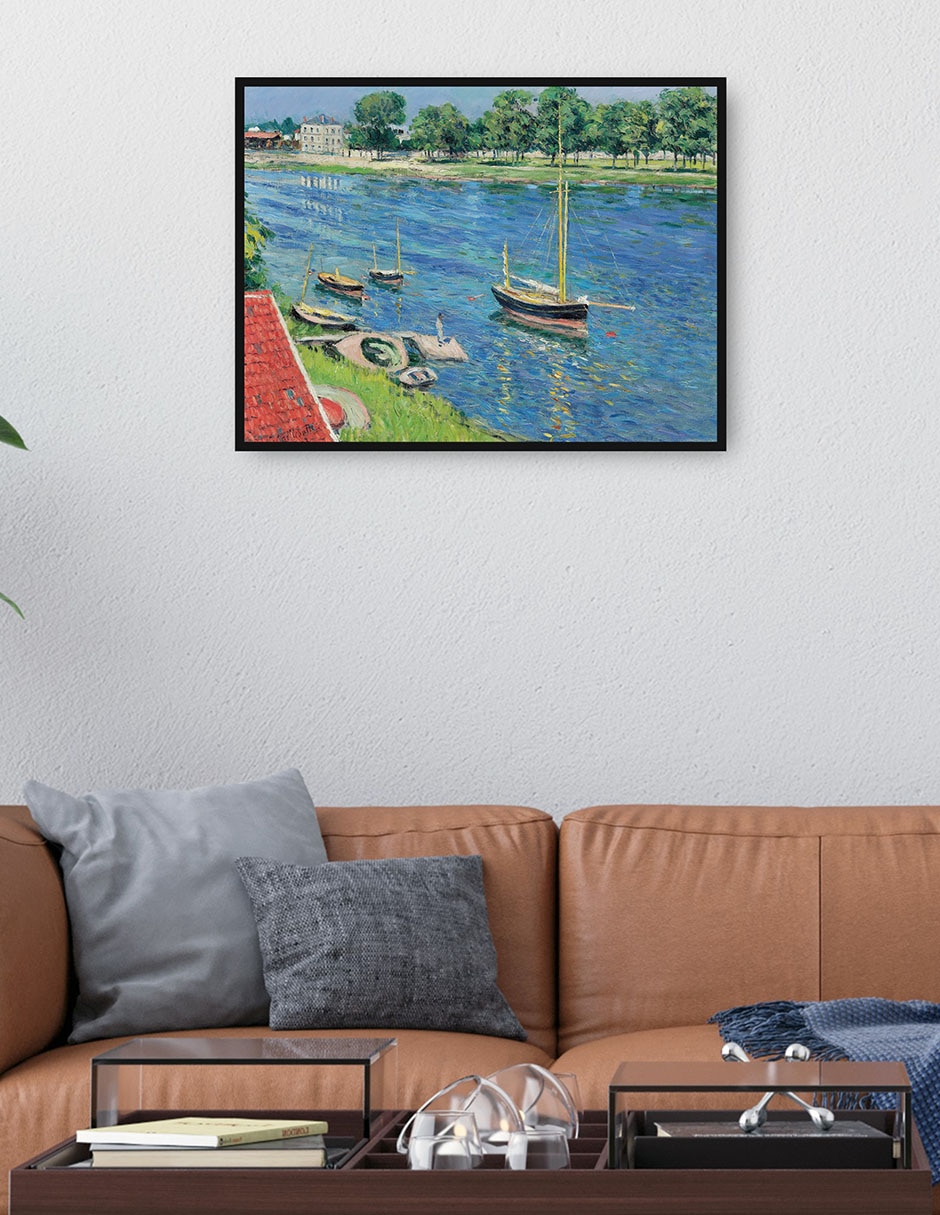 Cuadro decorativo La Sena en Argenteuil, bateaux au mouillage (1883) técnica mixta Ríos 2