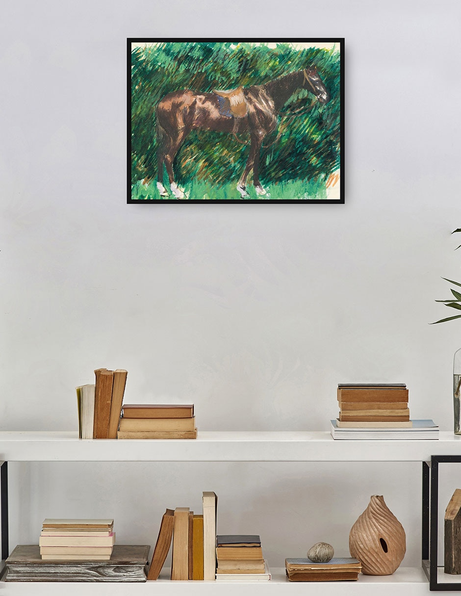 Cuadro decorativo Un caballo técnica mixta Animales Domésticos 3