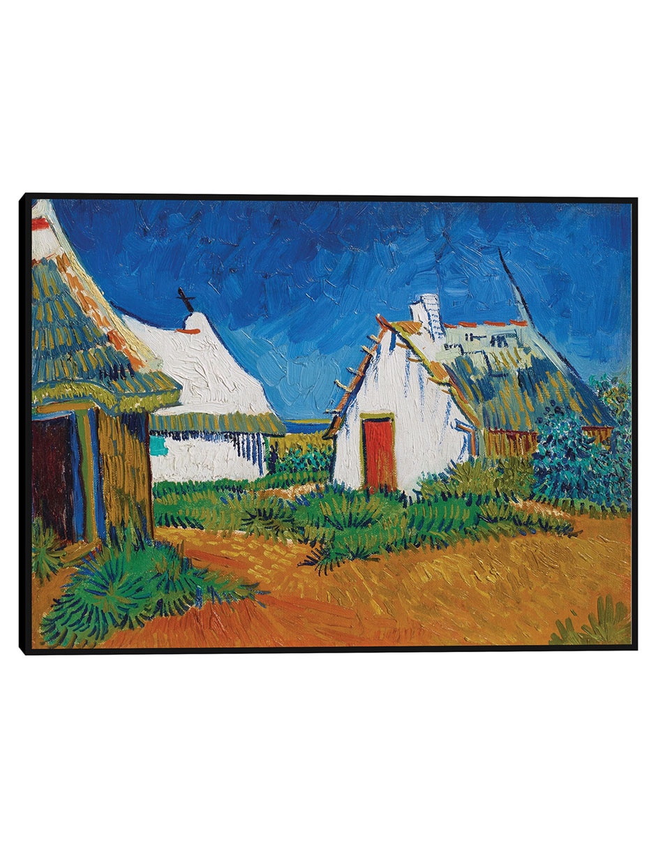 Cuadro decorativo Tres cabañas blancas en Saintes-Maries (1888) técnica mixta Campos Cuadro decorativo Tres cabañas blancas en Saintes-Maries (1888) técnica mixta Campos