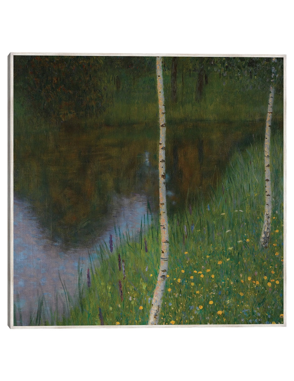 Cuadro decorativo A Orillas Del Lago Con Abedules técnica mixta Paisaje