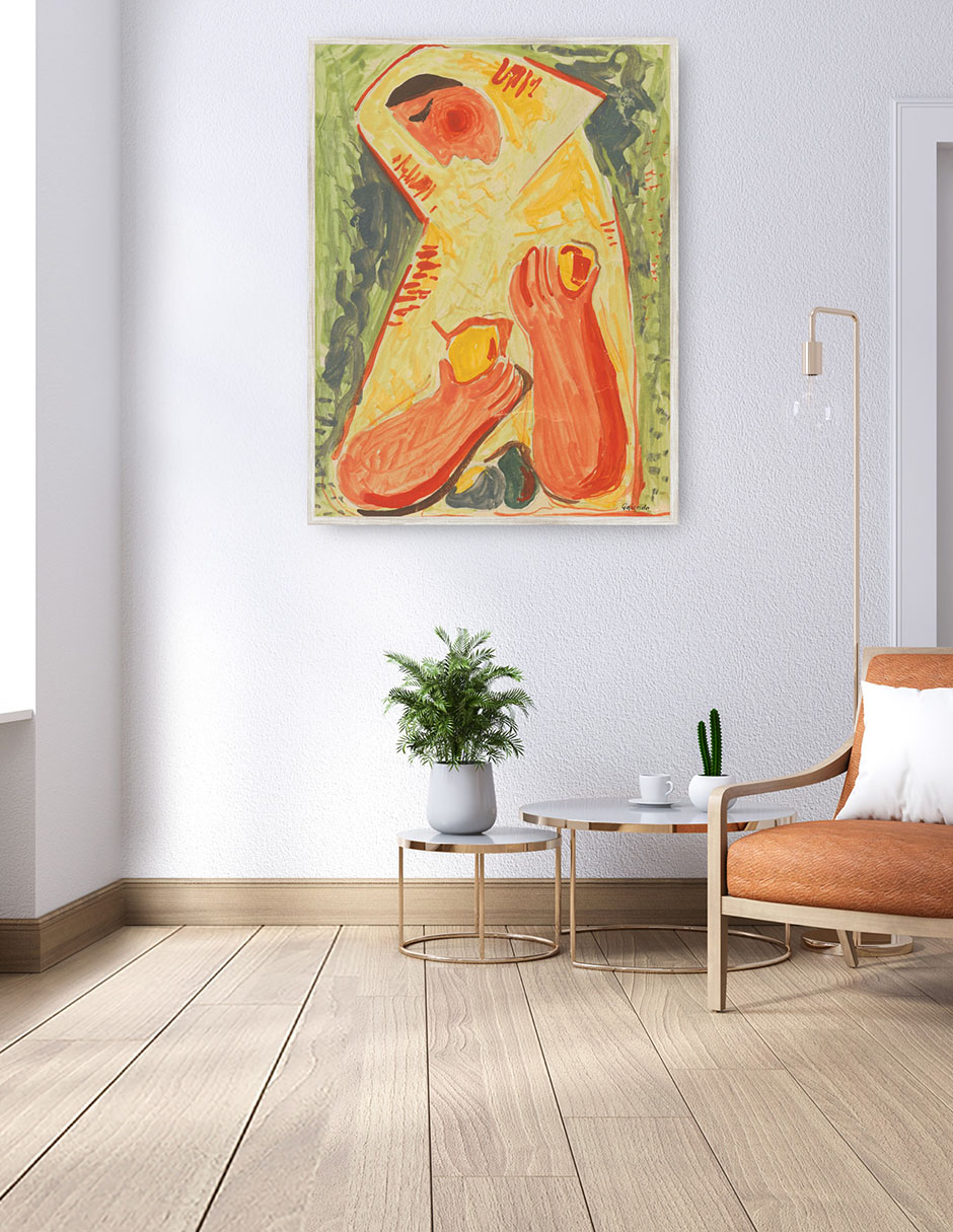 Cuadro decorativo Mujer Con Frutas (1937-1938) técnica mixta Abstracto 2