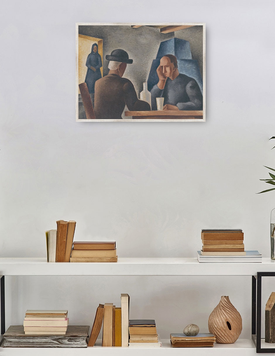 Cuadro decorativo En Una Posada (1927) técnica mixta  Fotografía 2