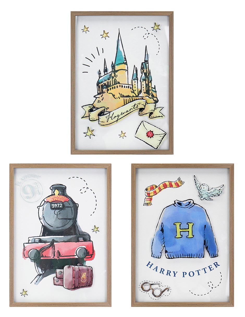 Set litografías Harry Potter técnica acuarela