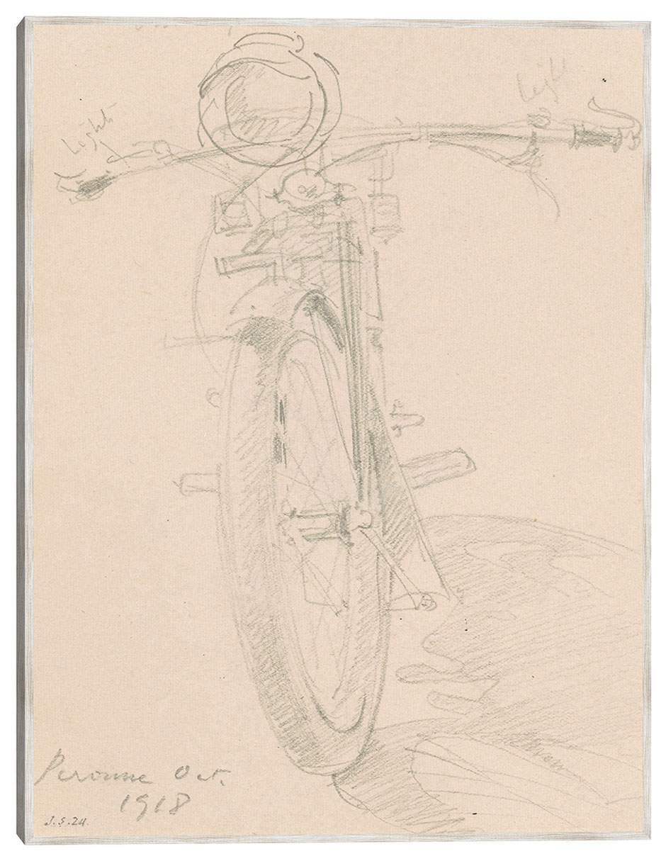 Cuadro decorativo Motocicleta (Anverso) (1918) técnica mixta Bocetos