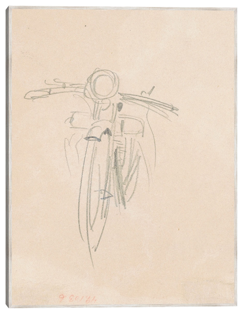 Cuadro decorativo Motocicleta (Verso) (1918) técnica mixta Bocetos Cuadro decorativo Motocicleta (Verso) (1918) técnica mixta Bocetos