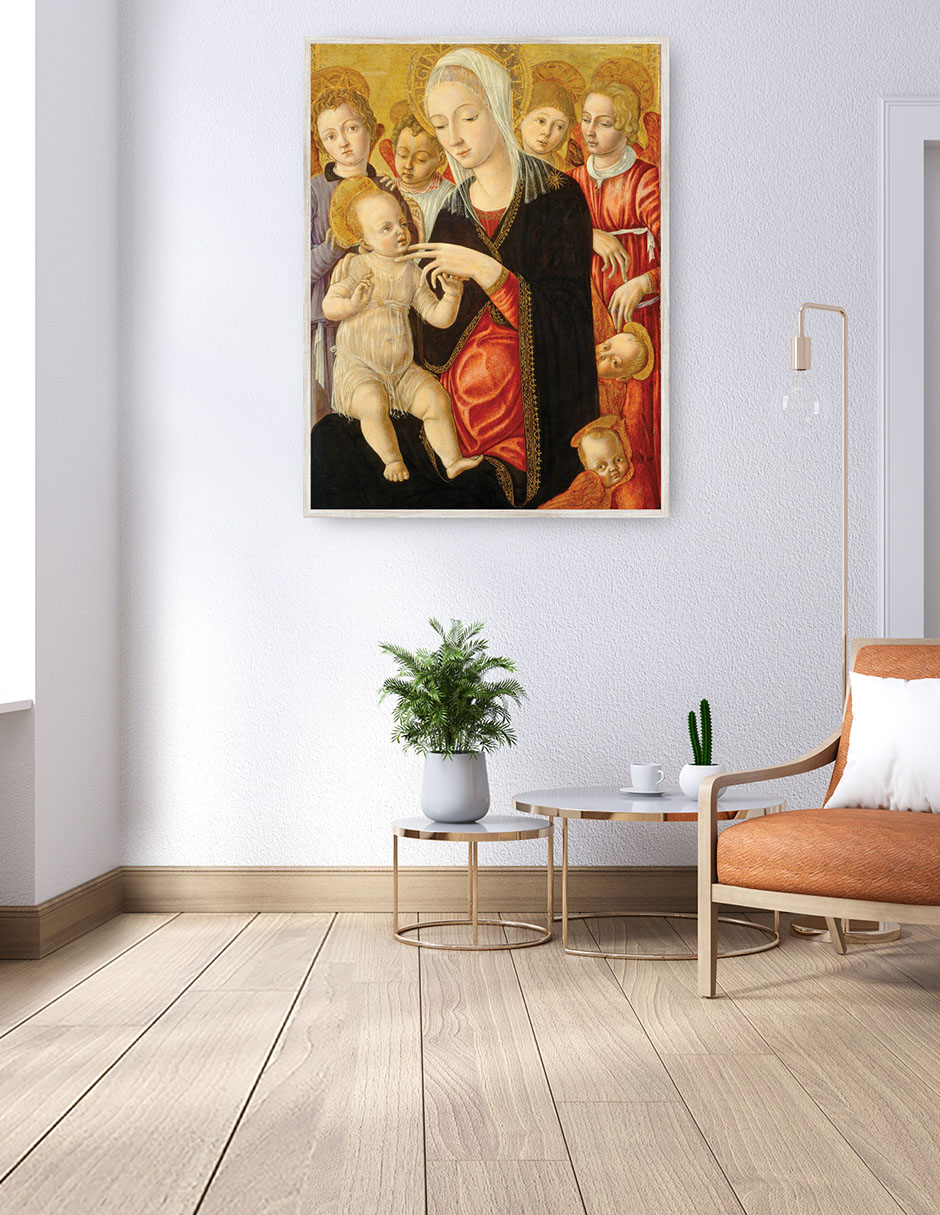 Cuadro decorativo Virgen Y El Niño Con Ángeles Y Querubines, C. 1460/1465 técnica mixta Vírgenes 2