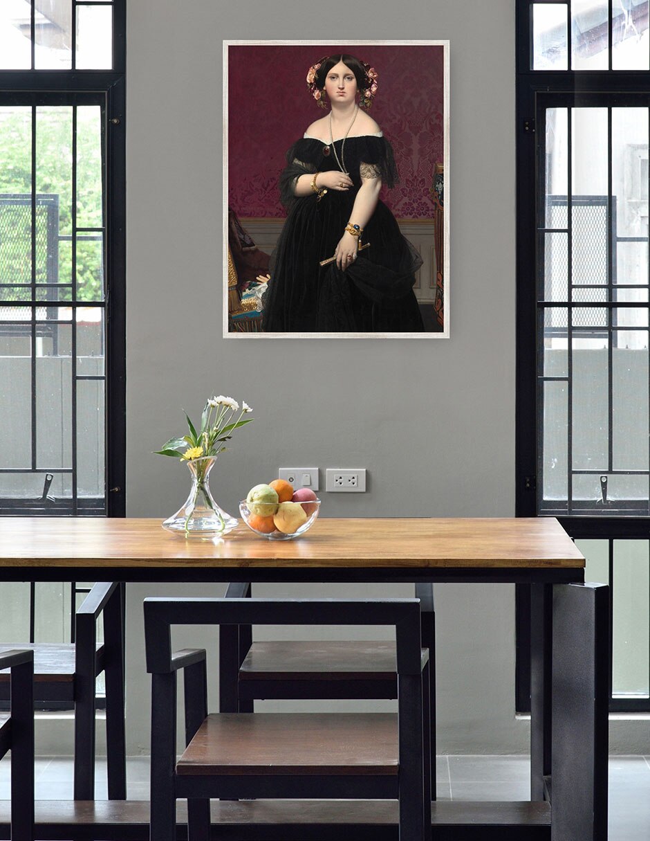 Cuadro decorativo Señora Moitessier C 1851 técnica mixta  Gente 2