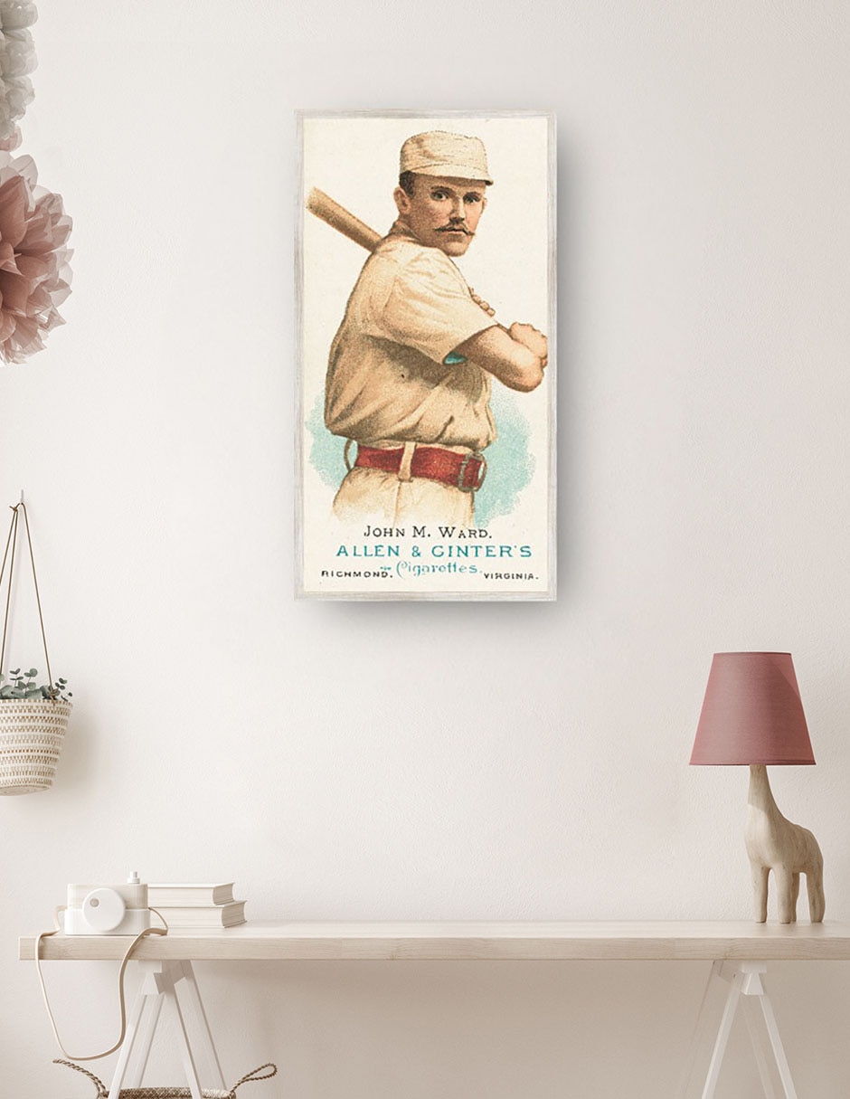 Cuadro decorativo John M. Ward, Gigantes de Nueva York, Retrato de Tarjeta de Béisbol técnica mixta  Deportes 2