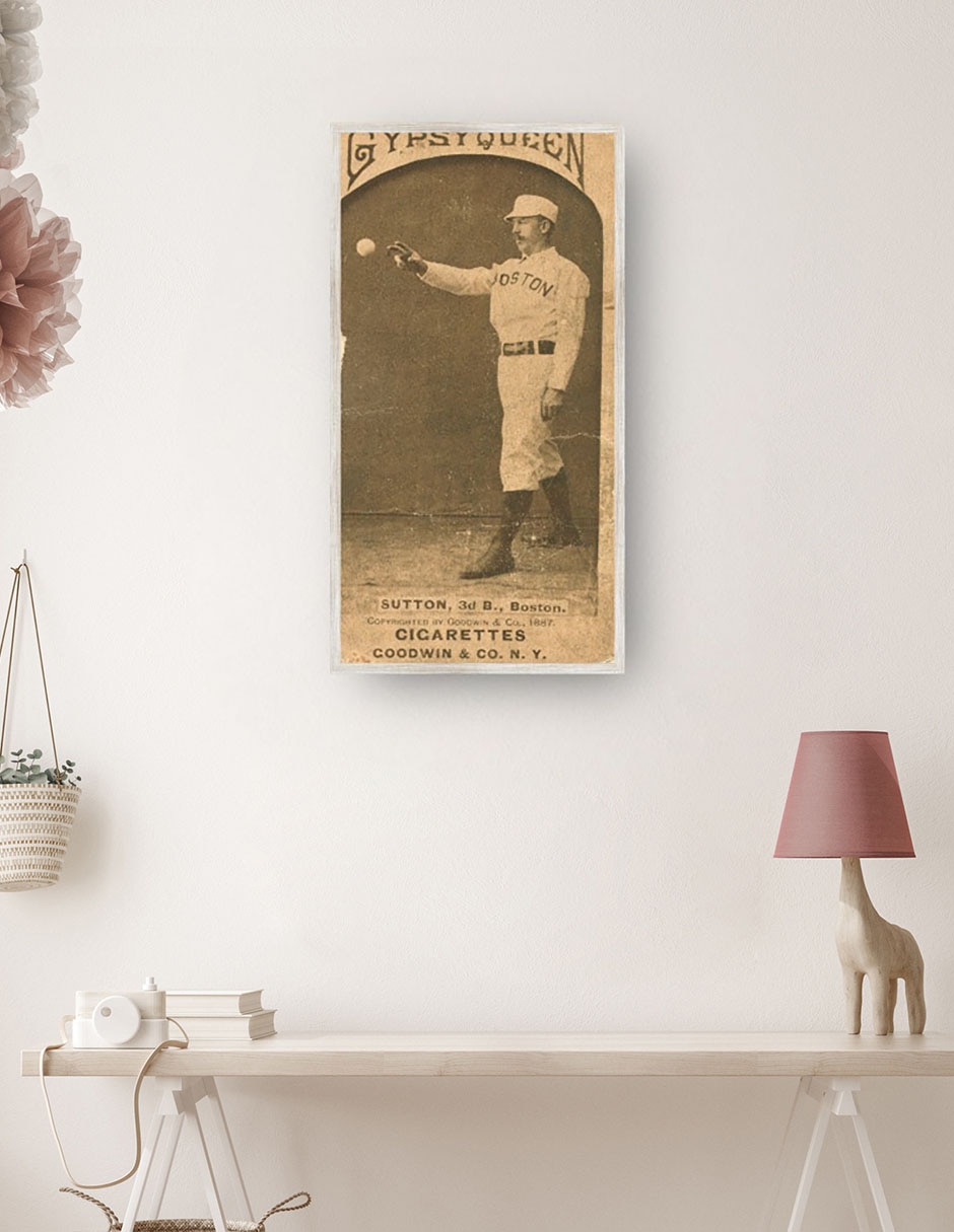 Cuadro decorativo Ezra Sutton, Boston Beaneaters, Retrato de Tarjeta de Béisbol técnica mixta  Deportes 2