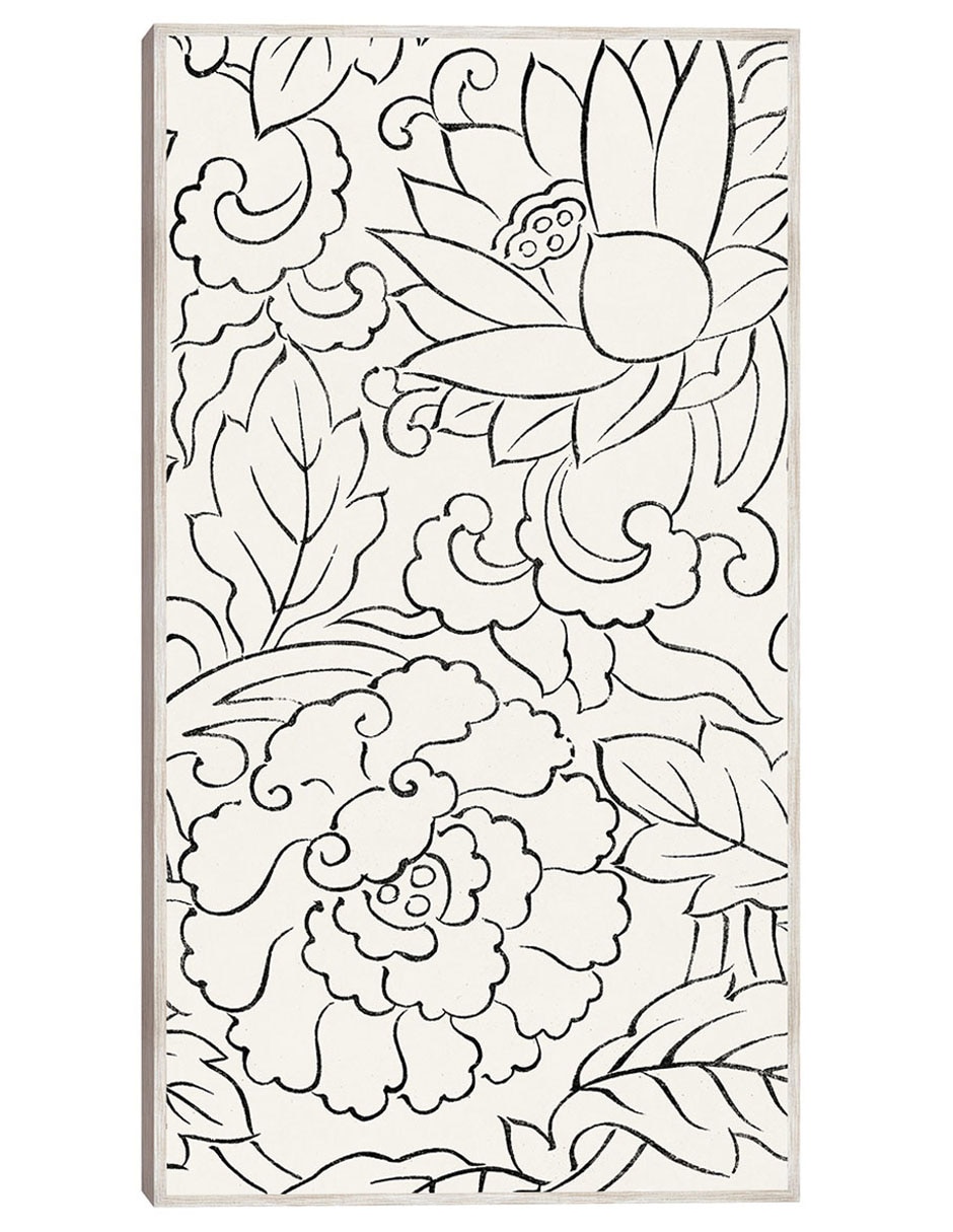 Cuadro decorativo Grabado En Madera Original Vintage Japonés -Flores (1860-1869) técnica mixta Floración