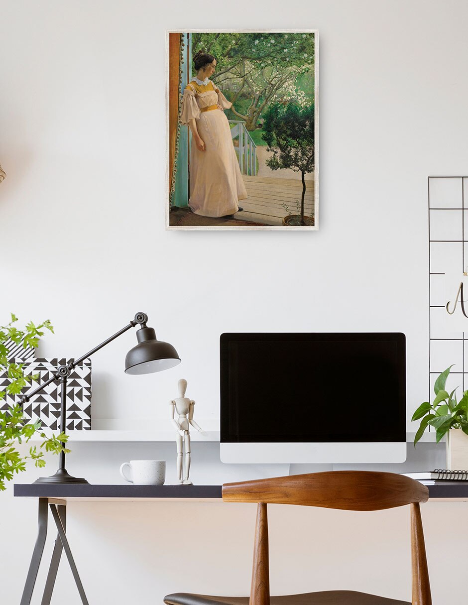 Cuadro decorativo En Las Ventanas Francesas. La Esposa Del Artista técnica mixta Retratos 2