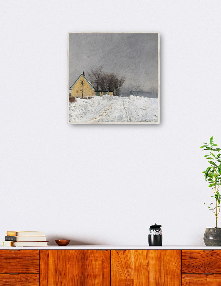 Cuadro decorativo Día de Invierno Brumoso. A La Izquierda Una Casa Amarilla. Nieve Profunda. (1910) técnica mixta Inspiración 3