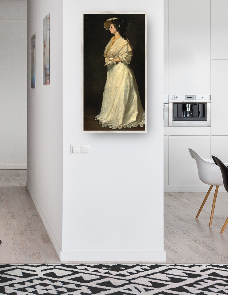 Cuadro decorativo Mujer Joven En Blanco técnica mixta Retratos 2