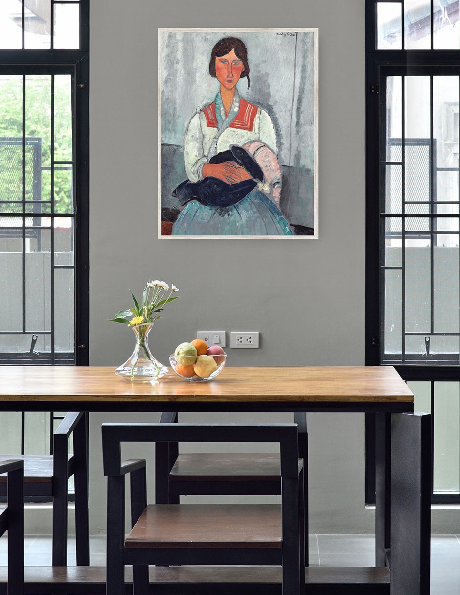Cuadro decorativo Mujer Gitana Con Bebé técnica mixta Familia 2