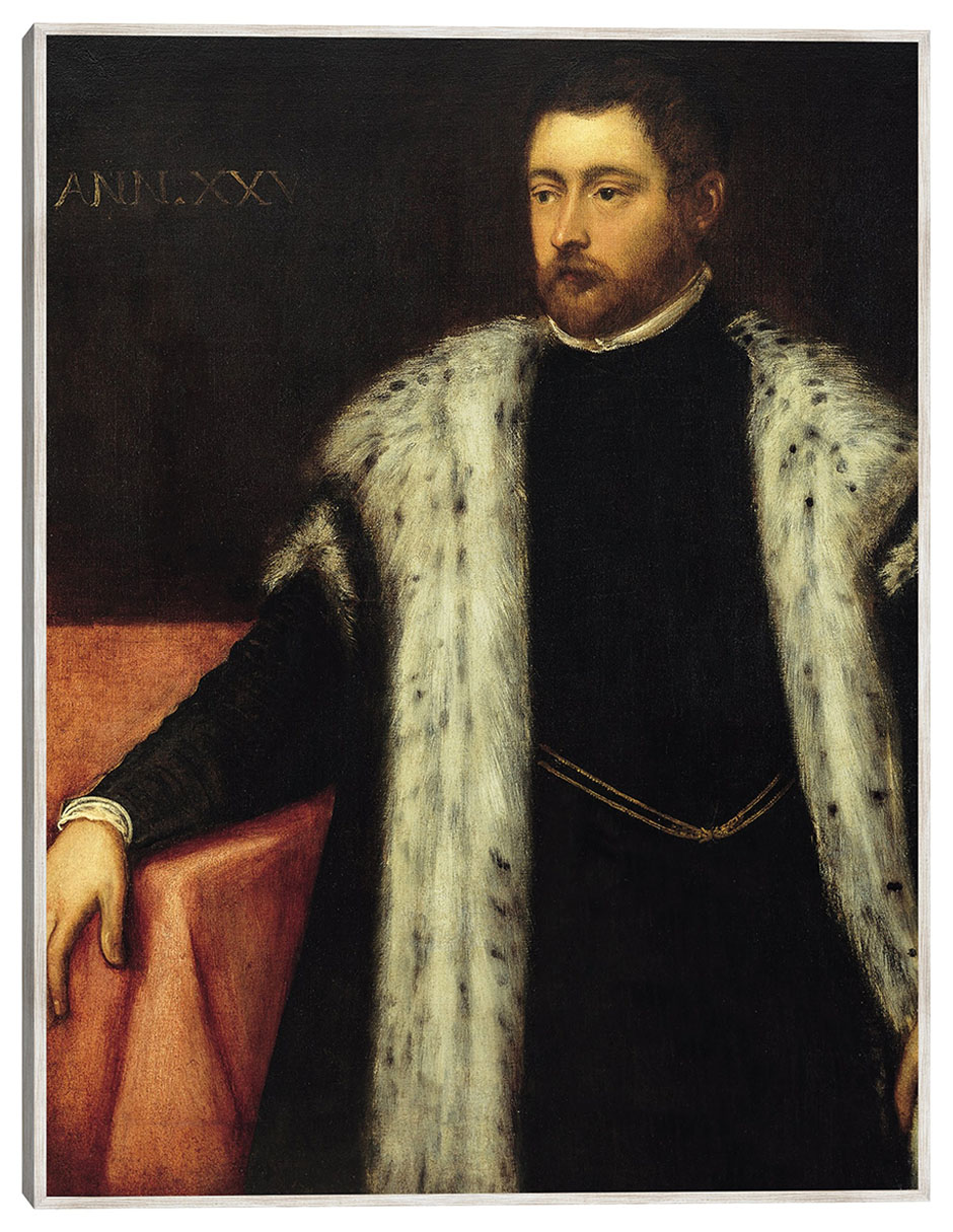 Cuadro decorativo Joven de Veinticinco Años Con Abrigo Forrado de Piel técnica mixta Retratos