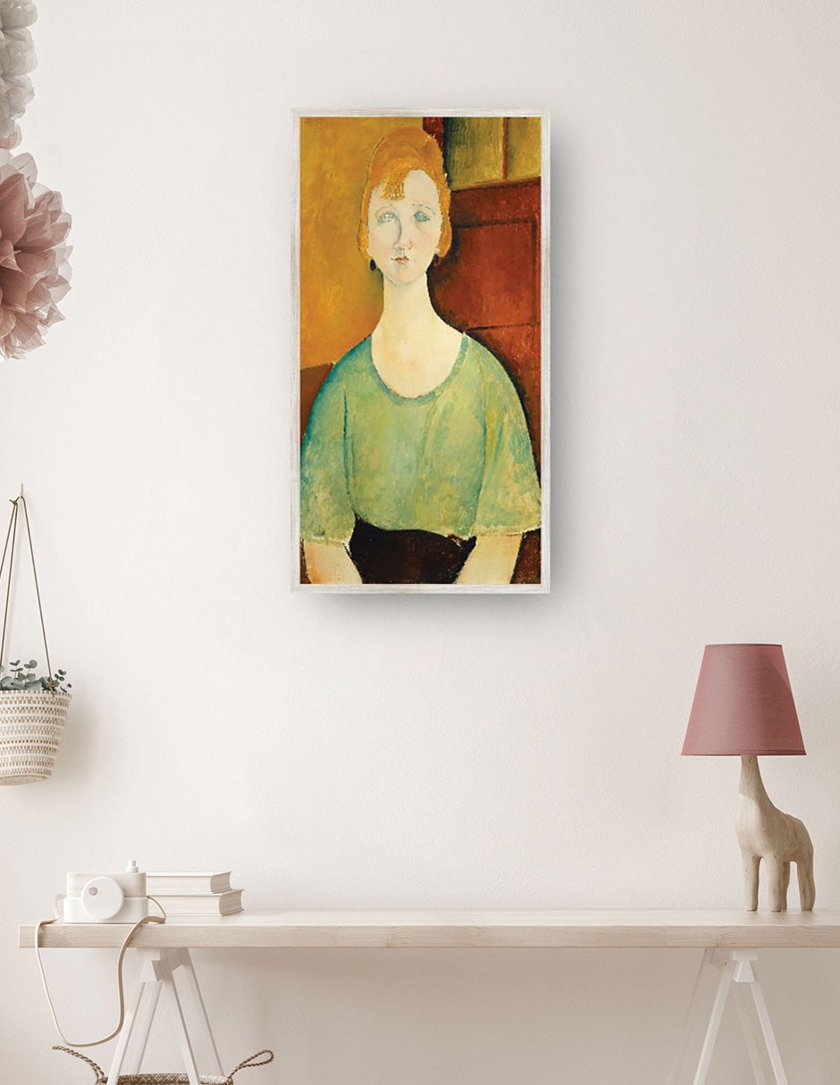 Cuadro decorativo Chica Con Una Blusa Verde técnica mixta Retratos 2