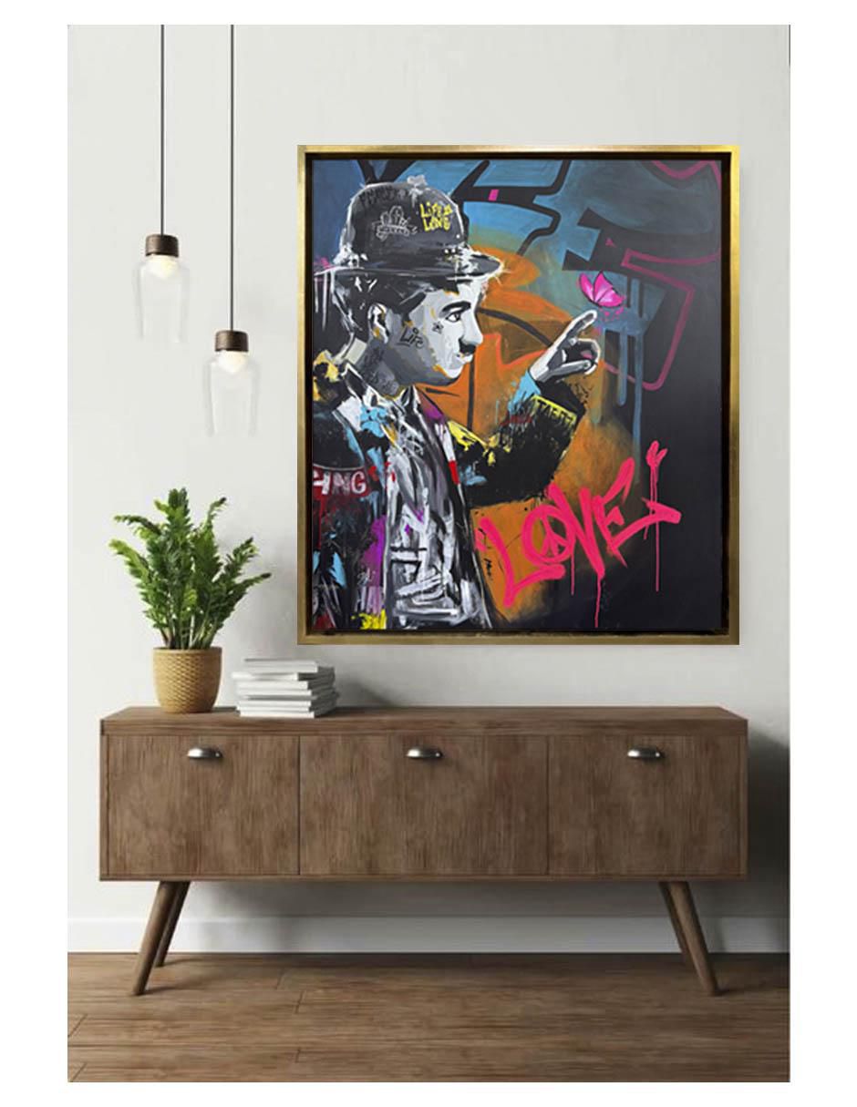 Pintura Chaplin técnica mixta 4