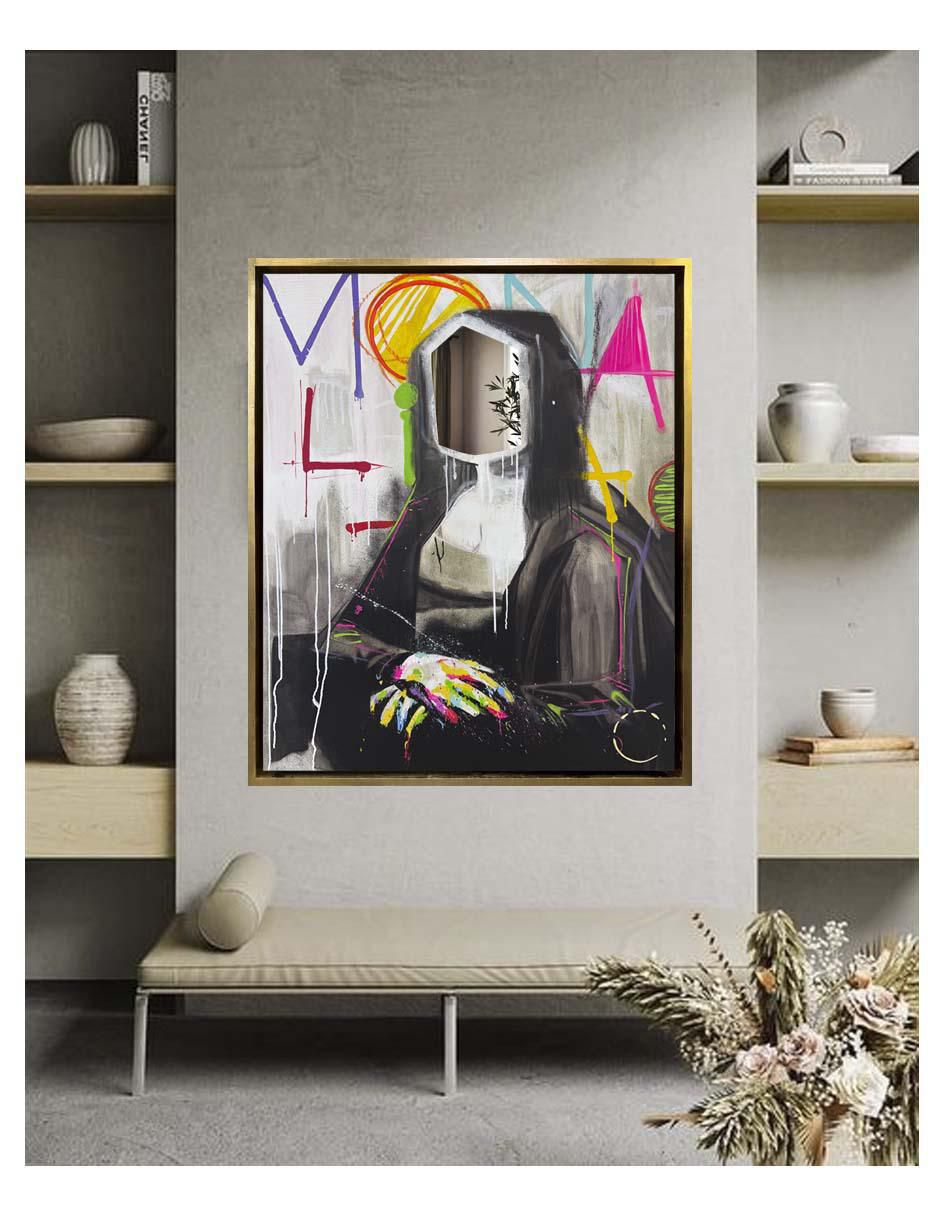 Pintura I'm Mona técnica acrílico Mona Lisa 2