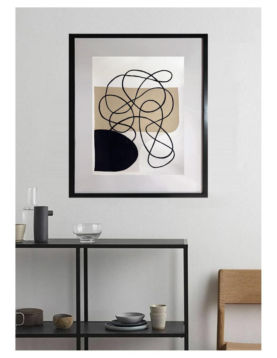 Pintura Hilo Negro técnica acrílico 4 Vistas 2