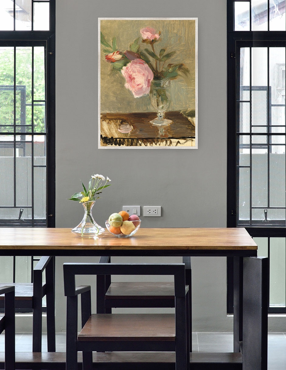 Cuadro decorativo Peonías técnica mixta Floreros 2