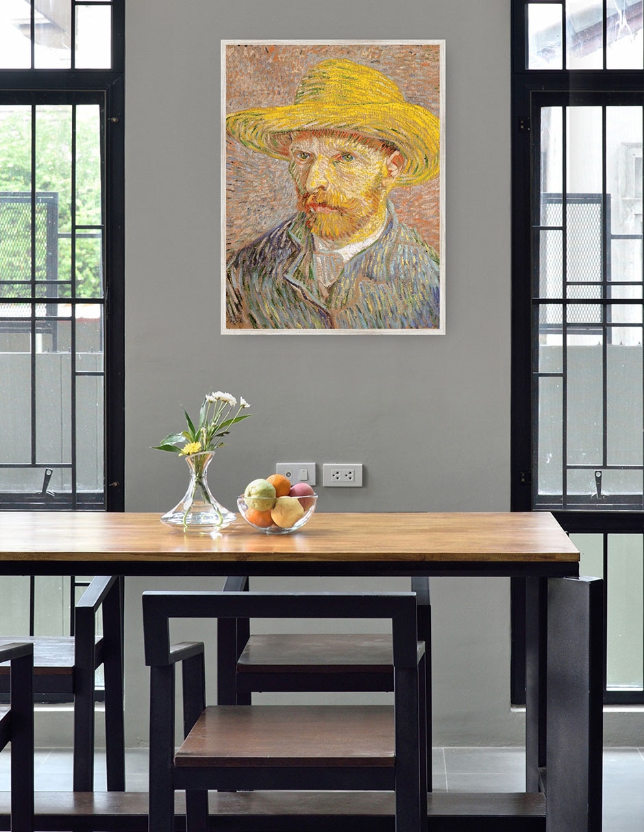 Cuadro decorativo Autorretrato Con Sombrero De Paja técnica mixta Retratos 2