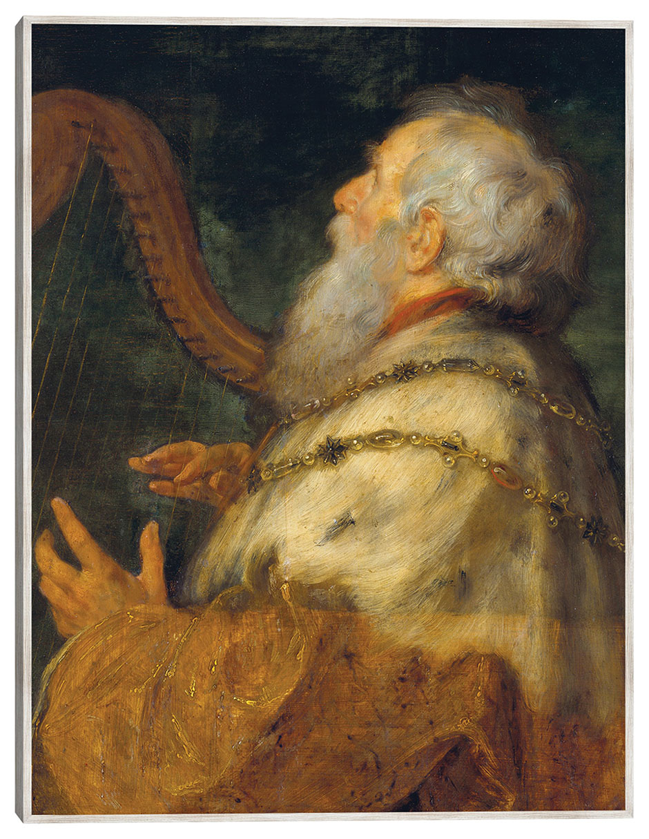 Cuadro decorativo El Rey David Tocando El Arpa (Ca. 1616) técnica mixta Figuras Celestiales