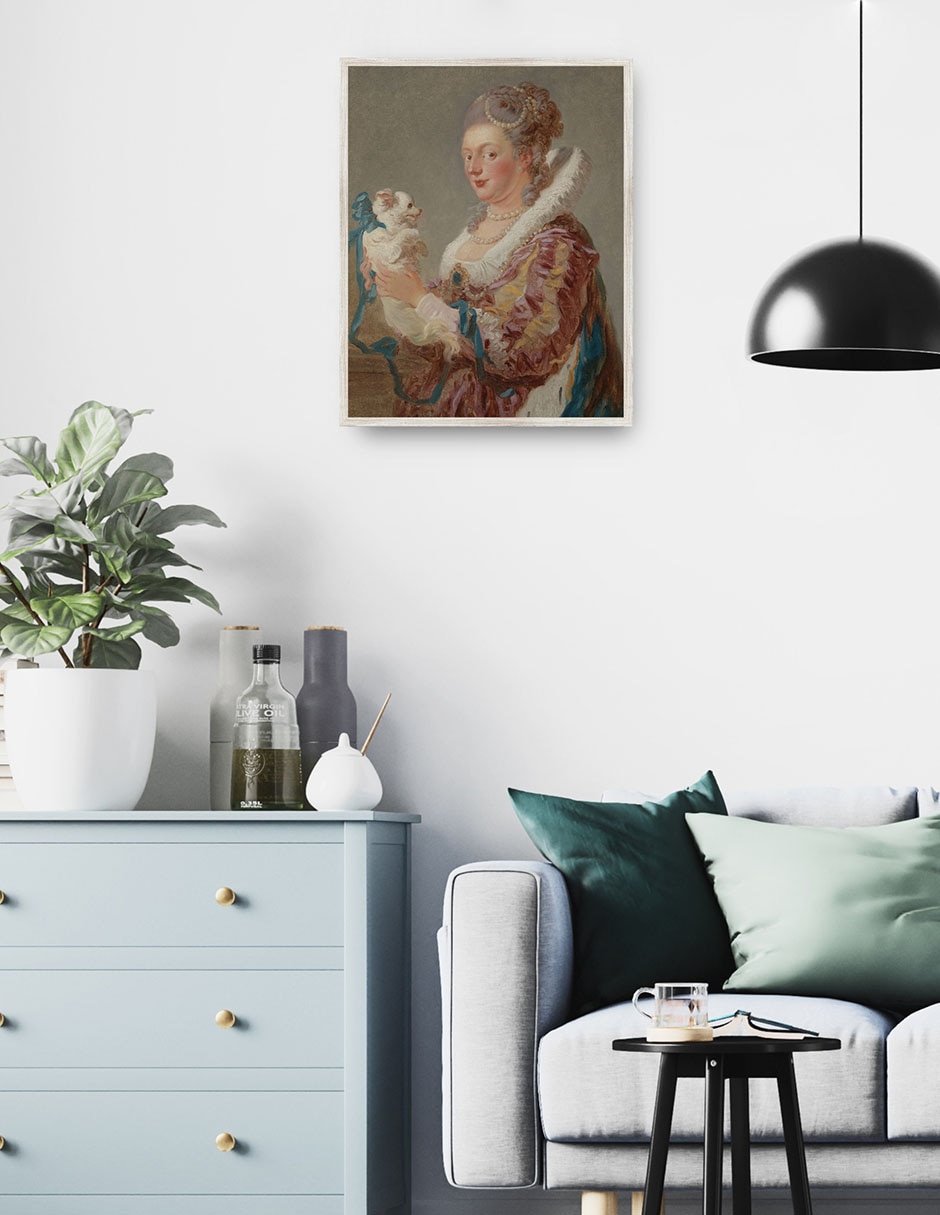 Cuadro decorativo Una Mujer Con Un Perro técnica mixta Retratos 2