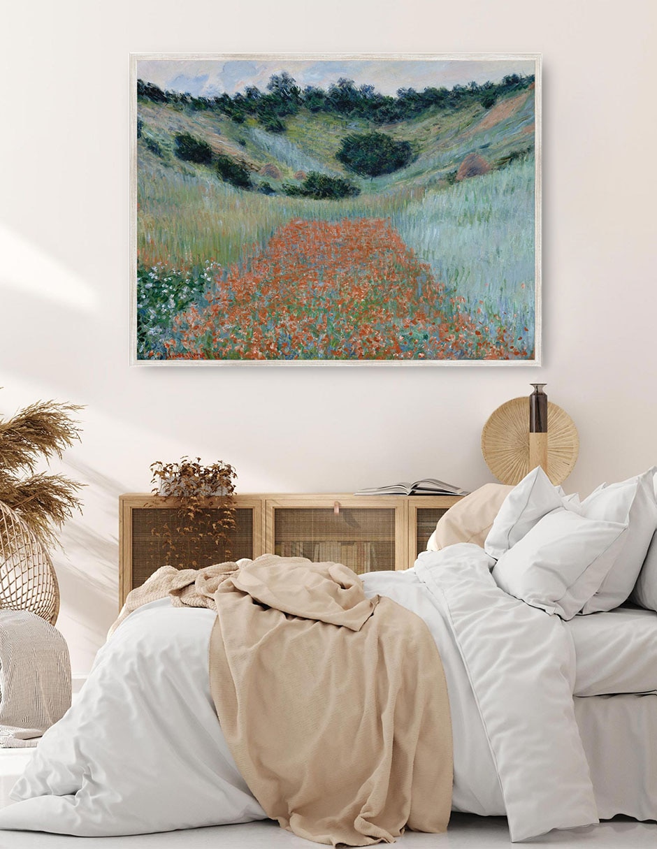 Cuadro decorativo Campo De Amapolas En Una Hondonada Cerca De Giverny (1885) técnica mixta Campos 2