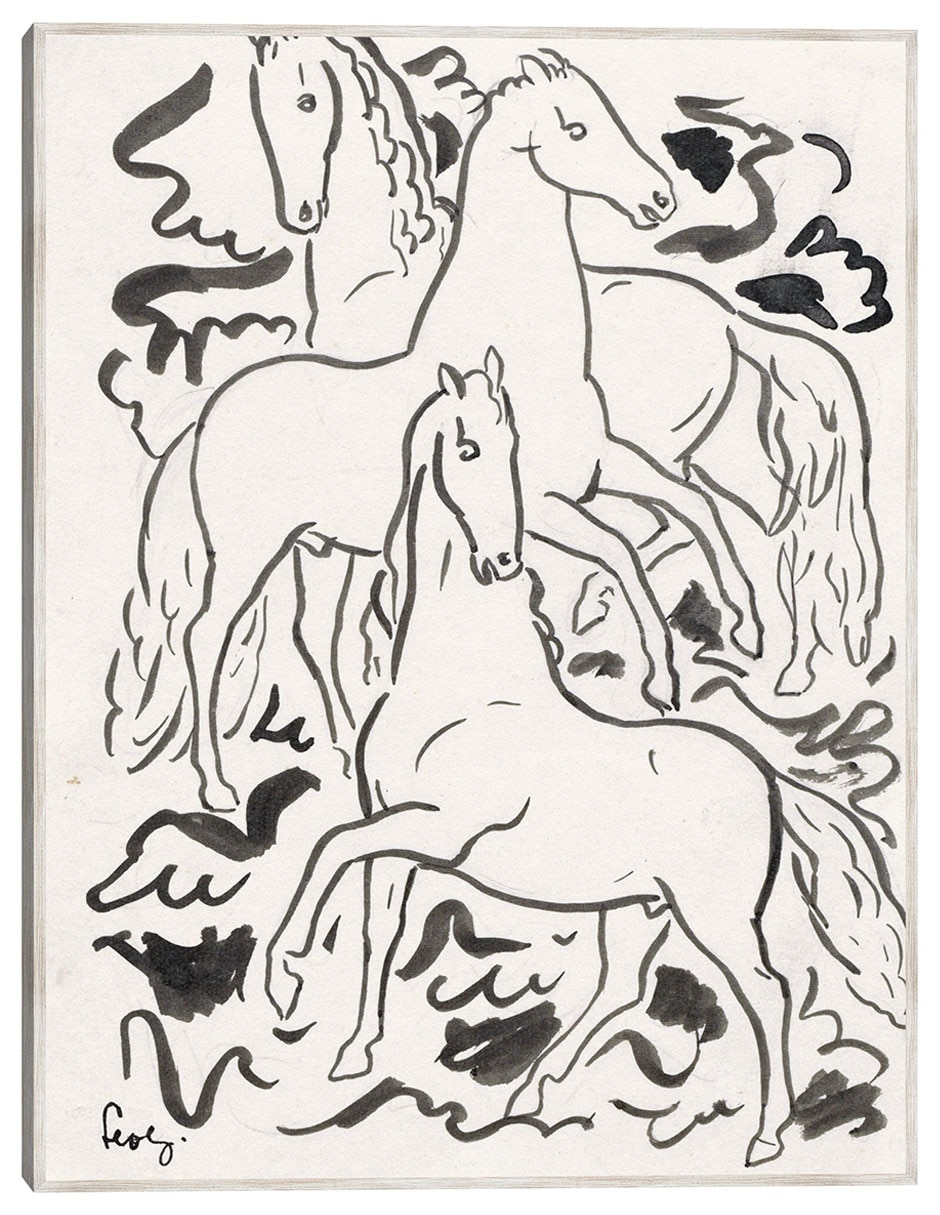 Cuadro decorativo Tres Caballos (1925) técnica mixta Bocetos