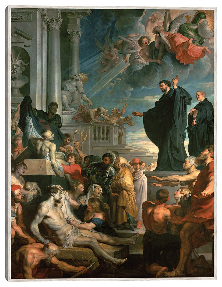 Cuadro decorativo Los Milagros De San Francisco Javier (Entre 1617 y 1618) técnica mixta Figuras Celestiales
