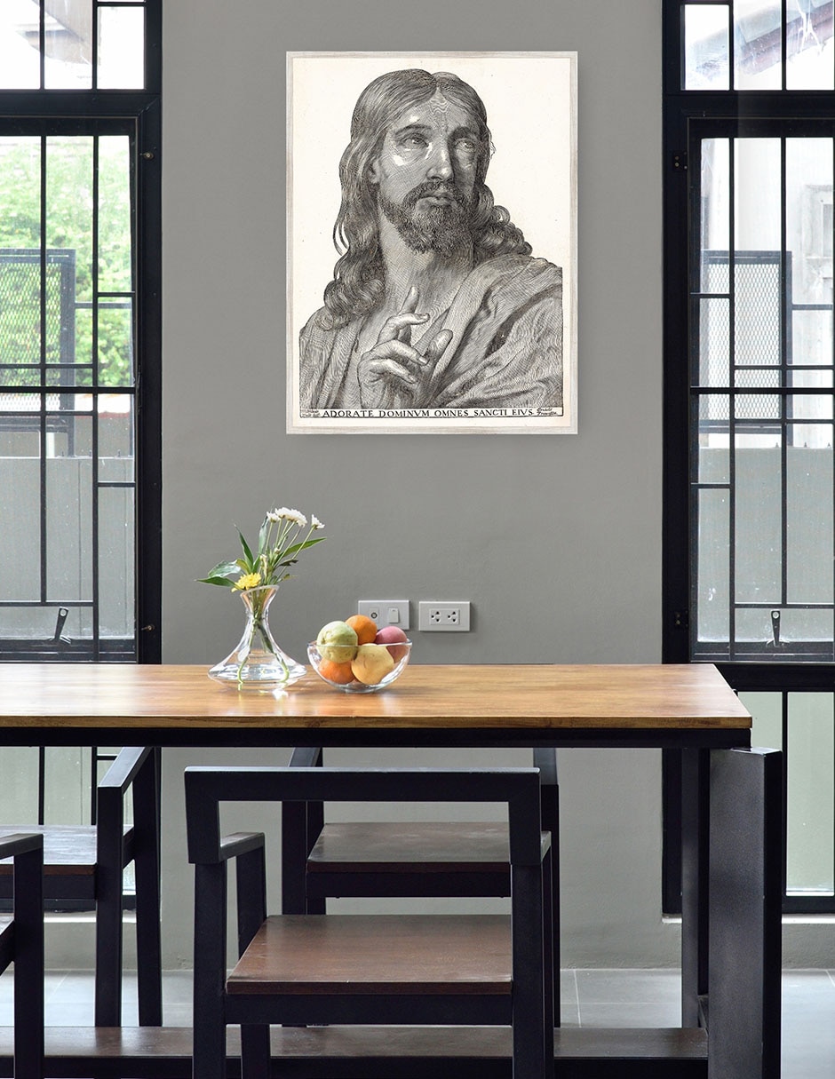Cuadro decorativo Cristo De Medio Cuerpo técnica mixta Figuras Celestiales 2
