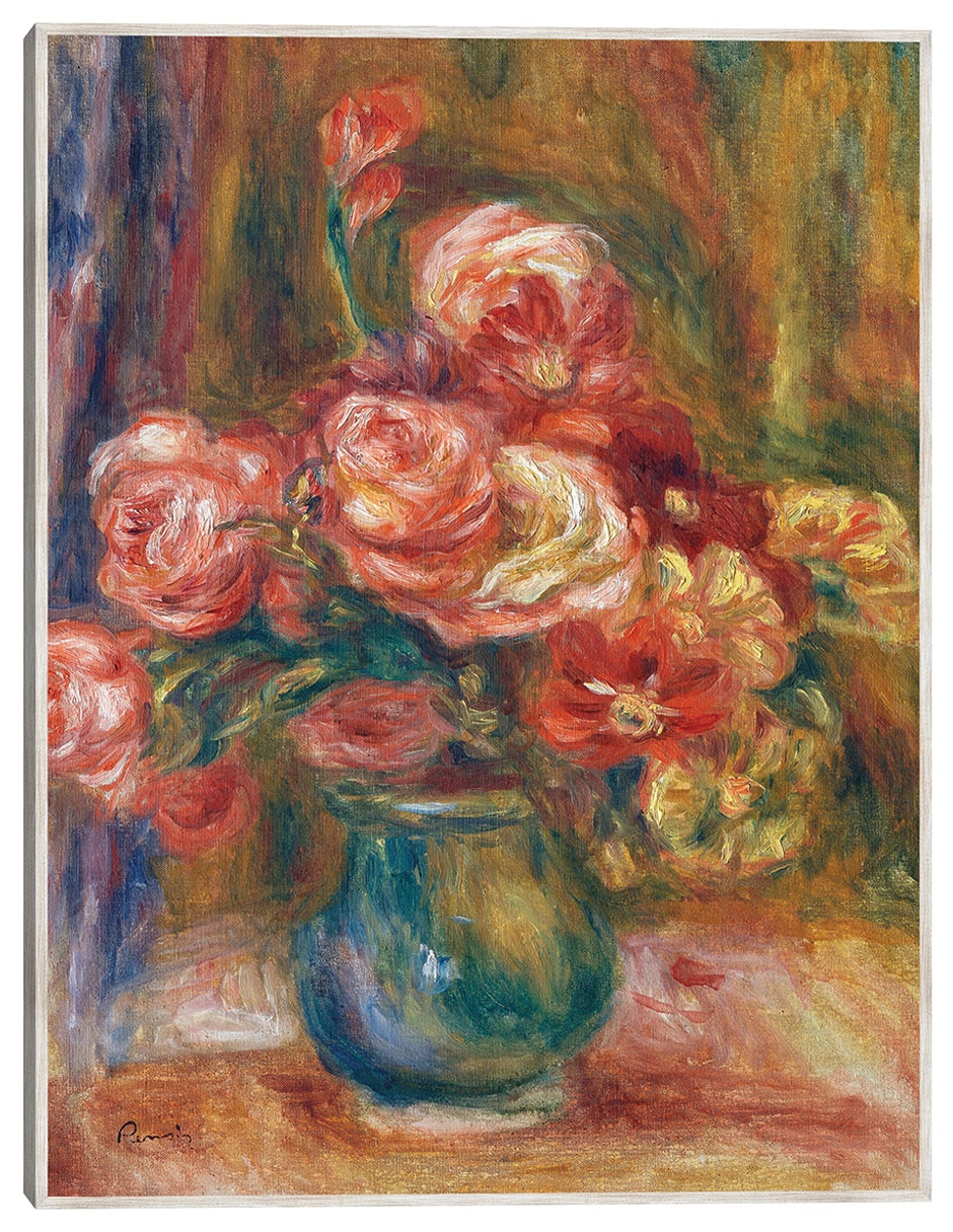 Cuadro decorativo Jarrón De Rosas (C. 1890-1900) técnica mixta Floreros