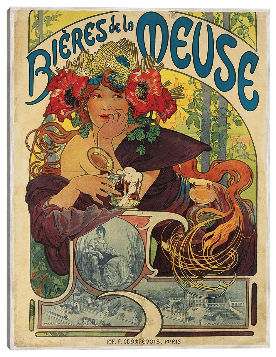 Cuadro decorativo Cervezas De La Meuse (1897) técnica mixta Publicidad
