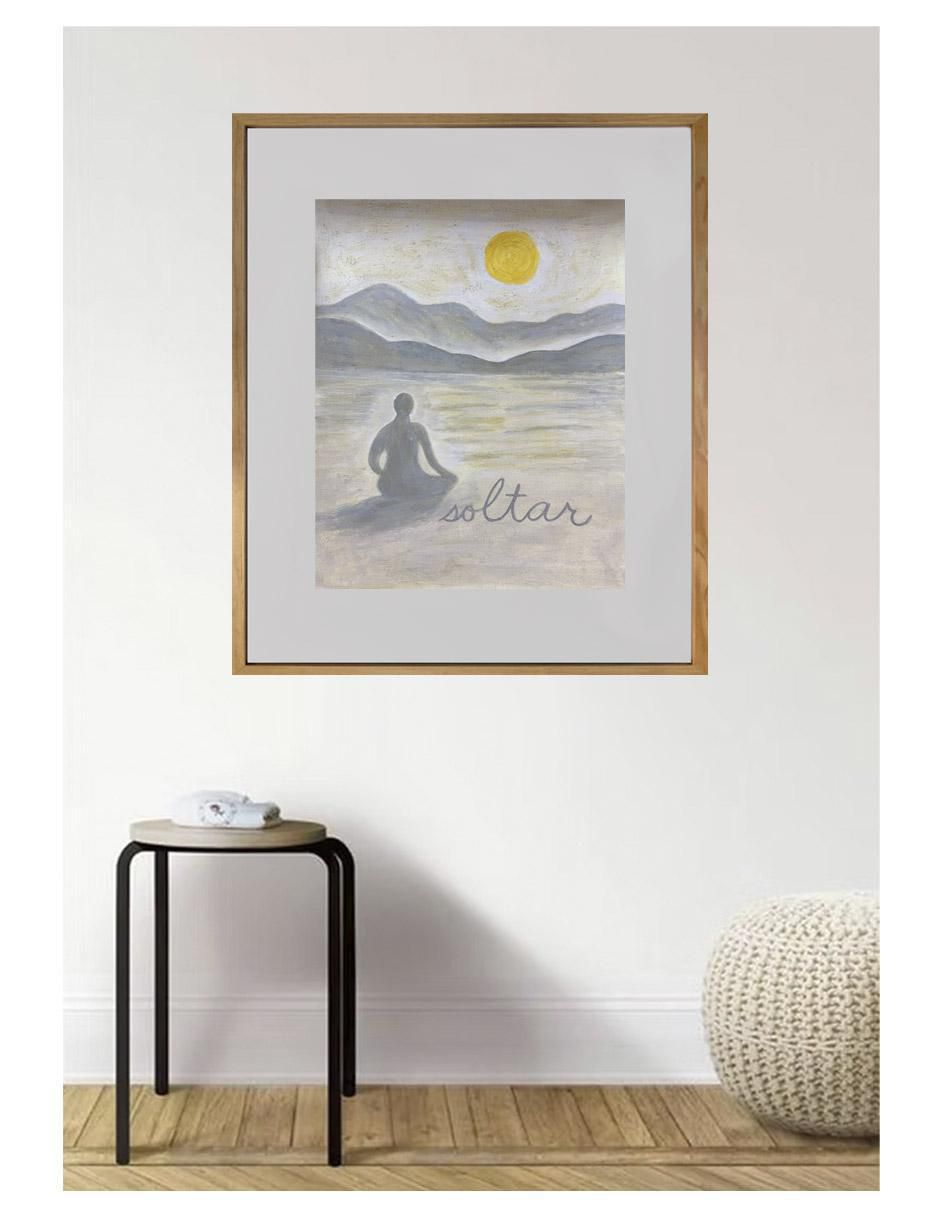 Pintura Soltar técnica acrílico Calm 3