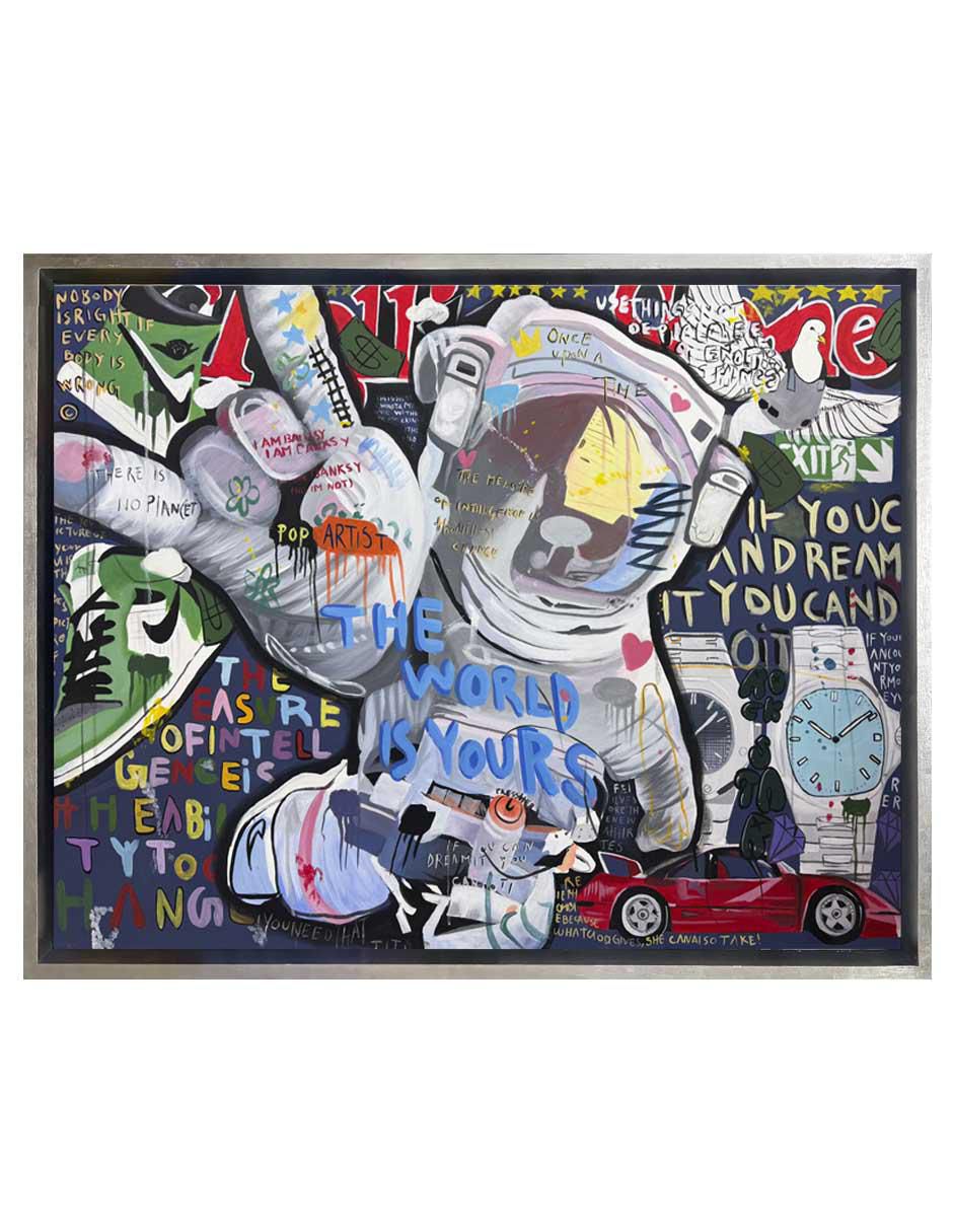 Pintura The World Is Yours Iii técnica acrílico Milleniart