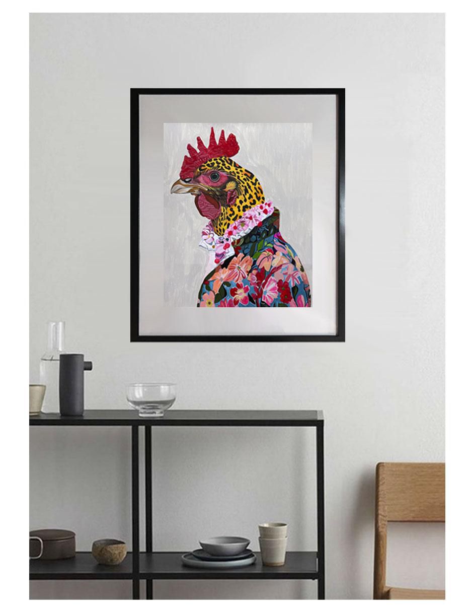 Pintura El Gallo Alegre técnica acrílico 4