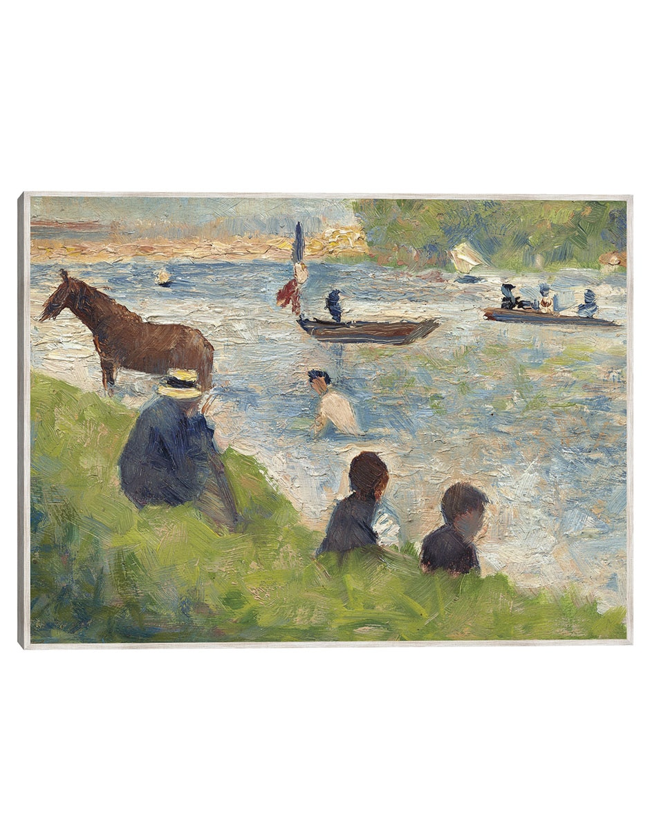 Cuadro decorativo Caballo y Barcos (Estudio Para Bañistas En Asnières) (1883-1884) técnica mixta Playas Cuadro decorativo Caballo y Barcos (Estudio Para Bañistas En Asnières) (1883-1884) técnica mixta Playas