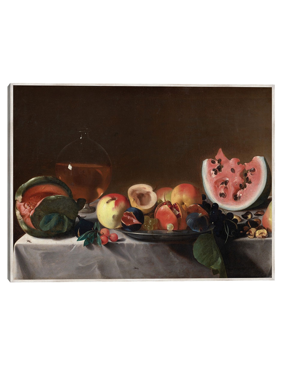Cuadro decorativo Naturaleza Muerta Con Fruta y Garrafa, C. 1610/1620 técnica mixta Cómida Cuadro decorativo Naturaleza Muerta Con Fruta y Garrafa, C. 1610/1620 técnica mixta Cómida