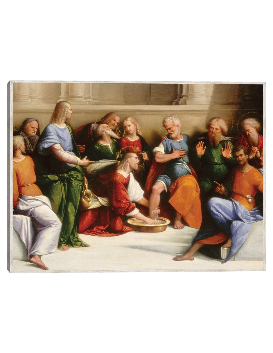 Cuadro decorativo Cristo Lavando Los Pies De Los Discípulos, C. 1520/1525 técnica mixta Figuras Celestiales