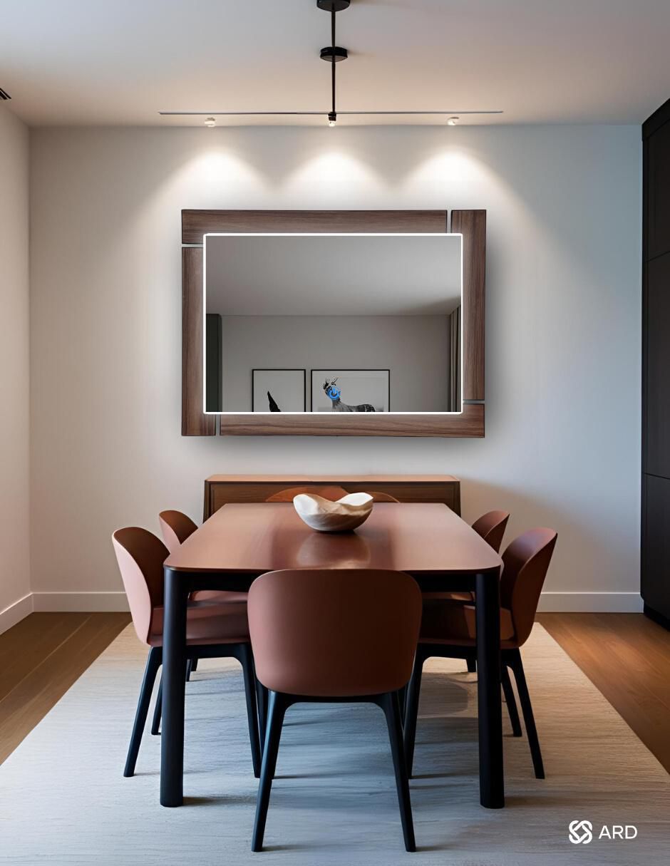Espejo rectangular Decorativo de pared con luz LED Luminous Oak 3