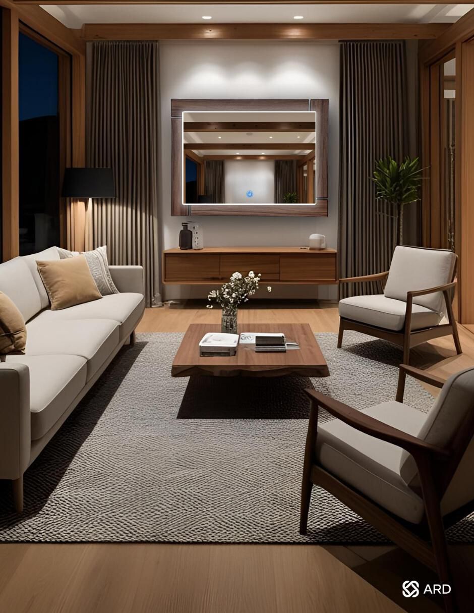 Espejo rectangular Decorativo de pared con luz LED Luminous Oak 5