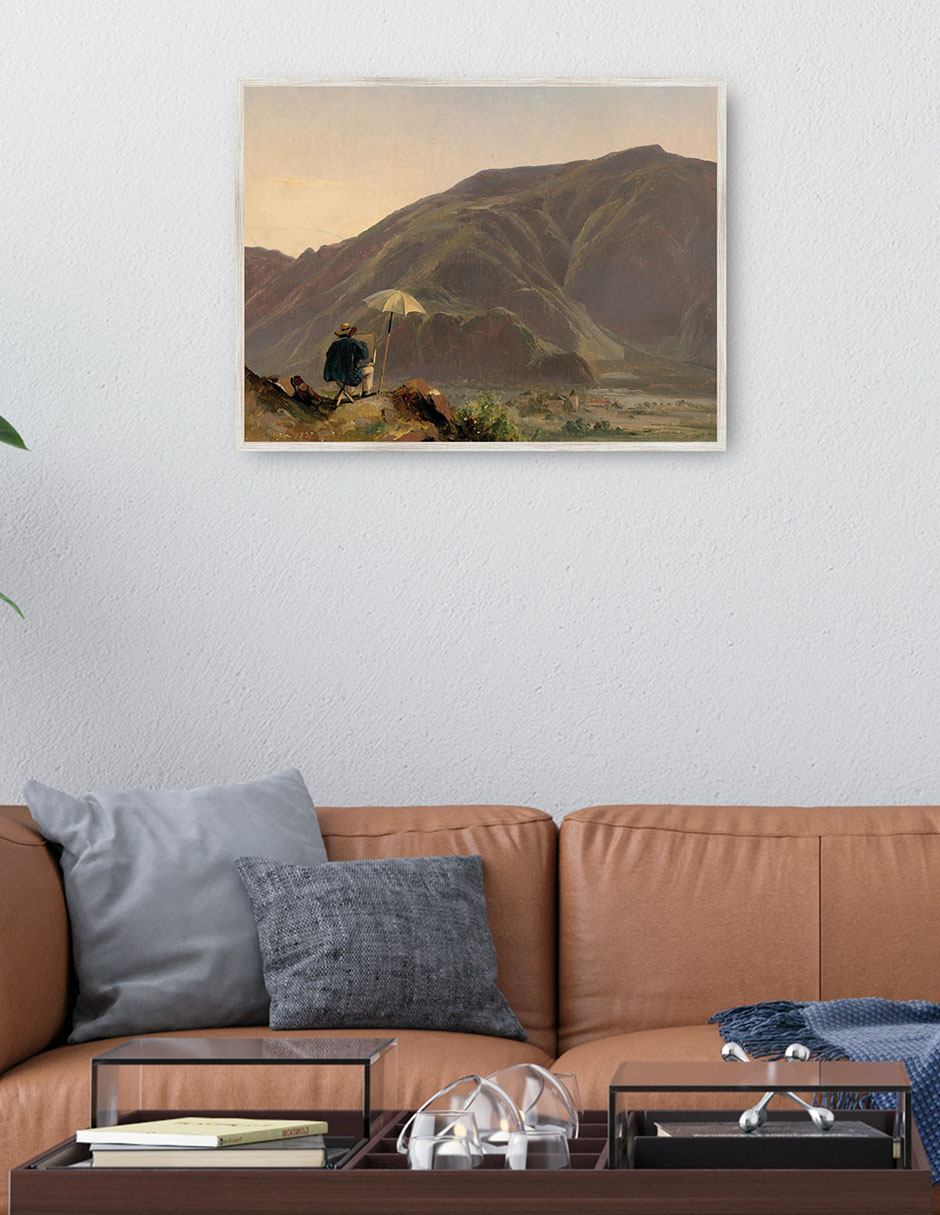 Cuadro decorativo Vista de Bolzano con Un Pintor técnica mixta Caminos 2