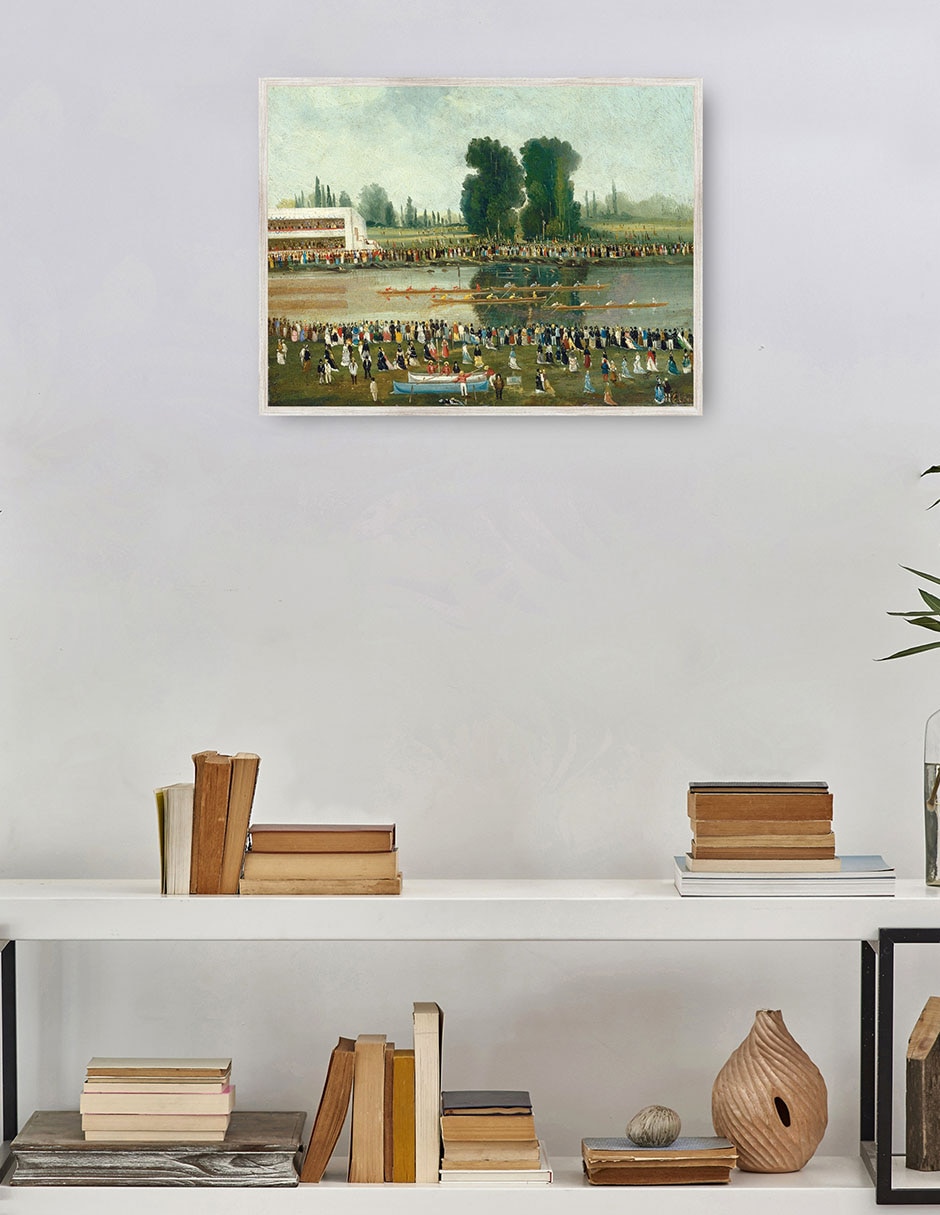Cuadro decorativo Escena de Remo: Multitudes Observando Desde Las Orillas Del Río técnica mixta Lagos 2