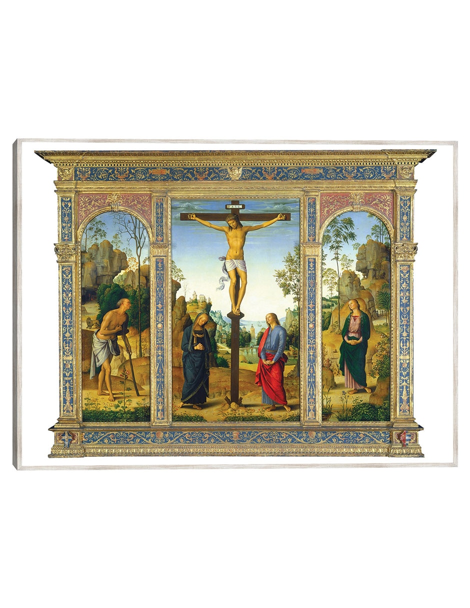 Cuadro decorativo La Crucifixión con La Virgen, San Juan, San Jerónimo Y Santa María Magdalena C. 1482/1485 técnica mixta Figuras Celestiales