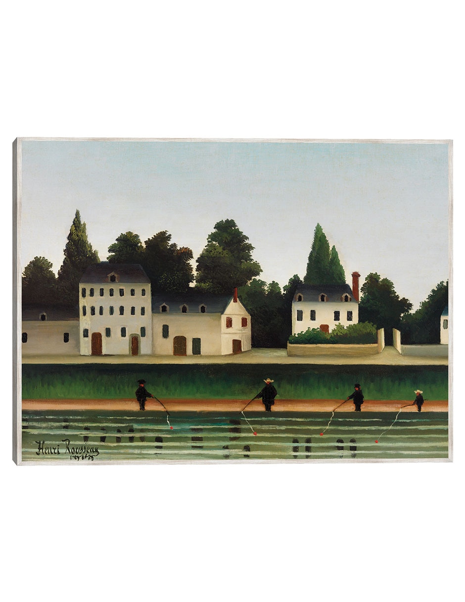 Cuadro decorativo Paisaje Y Cuatro Pescadores (Paysage Et Quatre Pêcheurs À La Ligne) técnica mixta Campos