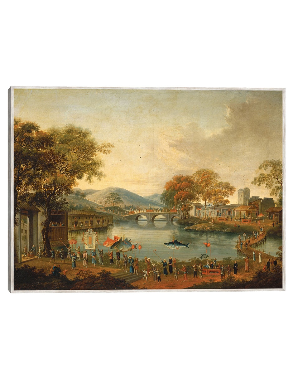 Cuadro decorativo Procesión Junto a Un Lago, Siglo Xix técnica mixta Lagos
