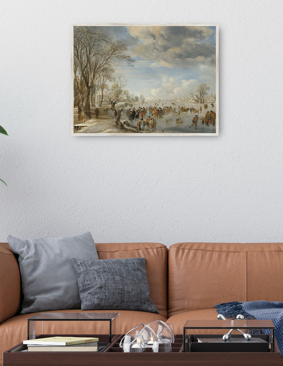 Cuadro decorativo Invierno En Holanda: Escena de Patinaje técnica mixta Invierno 2