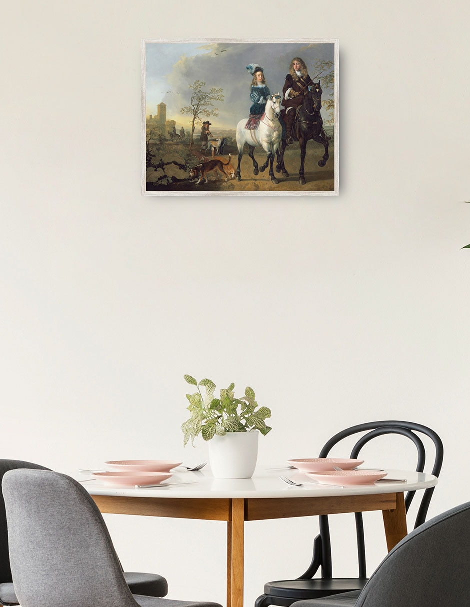 Cuadro decorativo Dama Y Caballero a Caballo técnica mixta Gente 2
