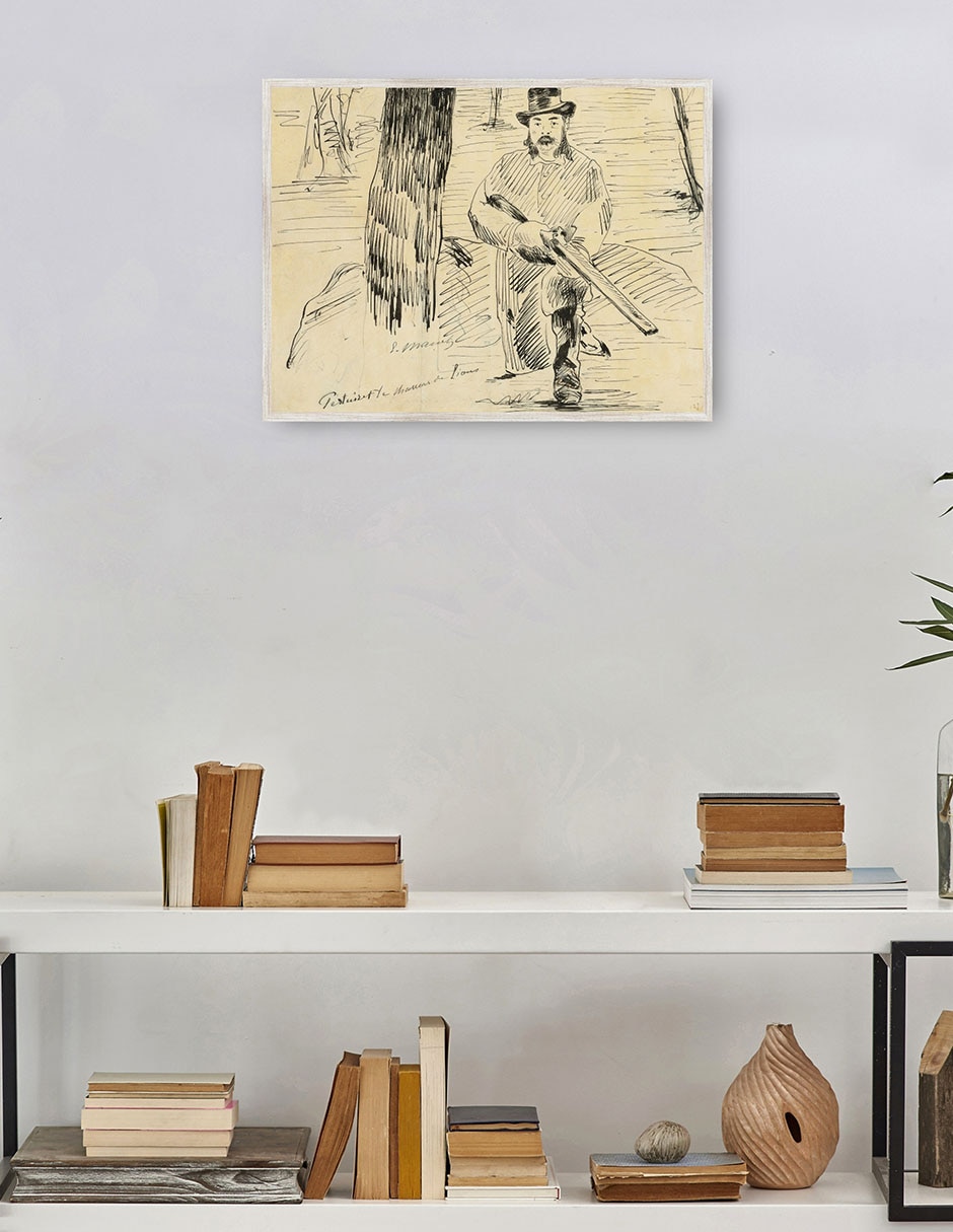 Cuadro decorativo Pertuiset, El Cazador de Leones (1881) técnica mixta Bocetos 2